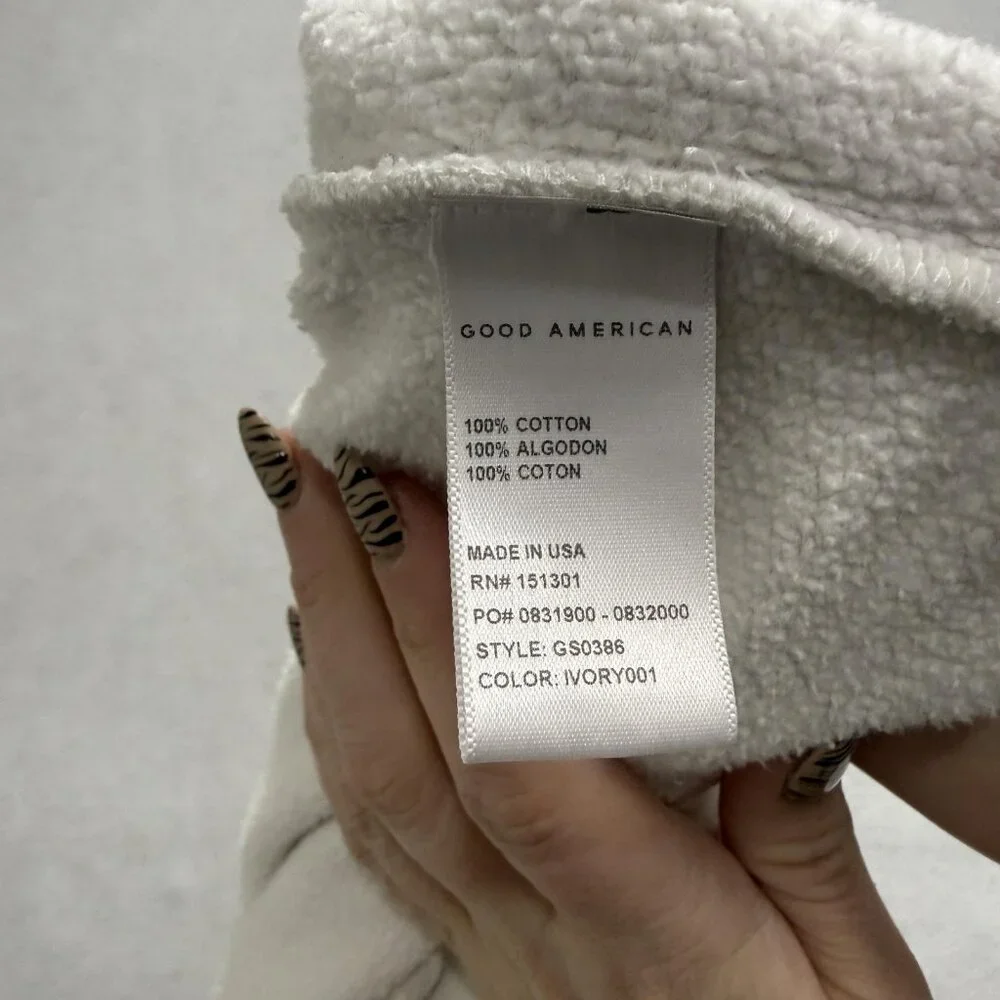 Good American Sweatshirt Womens 2 White Good Mama Graphic Crewneck Pullover - Picture 9 of 12